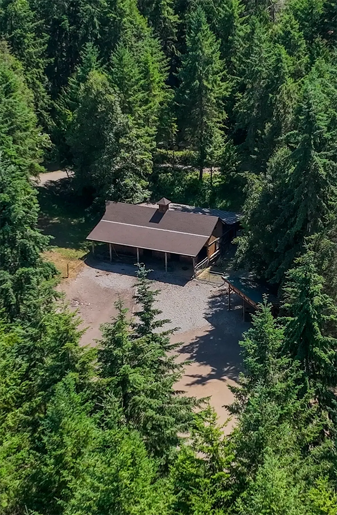 Heron Hill barn from the air