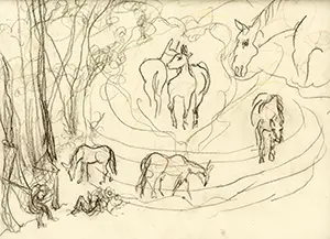 Horses, hearts, and hammock sketches